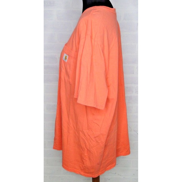 Women's Carharrt Short Sleeve T-Shirt‎ Size 2XL 20W-22 W/ Pocket Loose Fit Pink - Picture 2 of 5